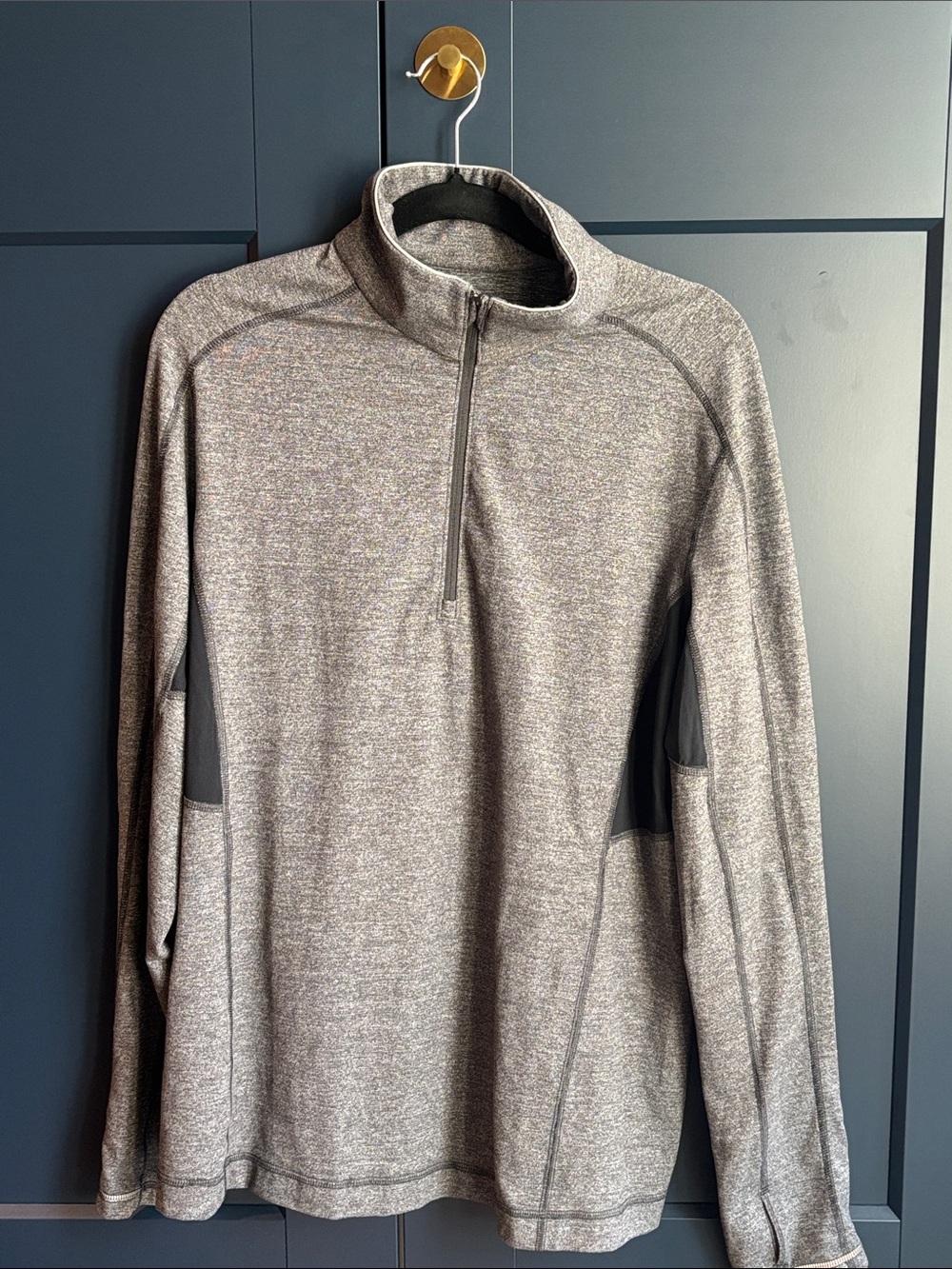 Lululemon's Men's Heather Gray Half-Zip Performance Long Sleeve